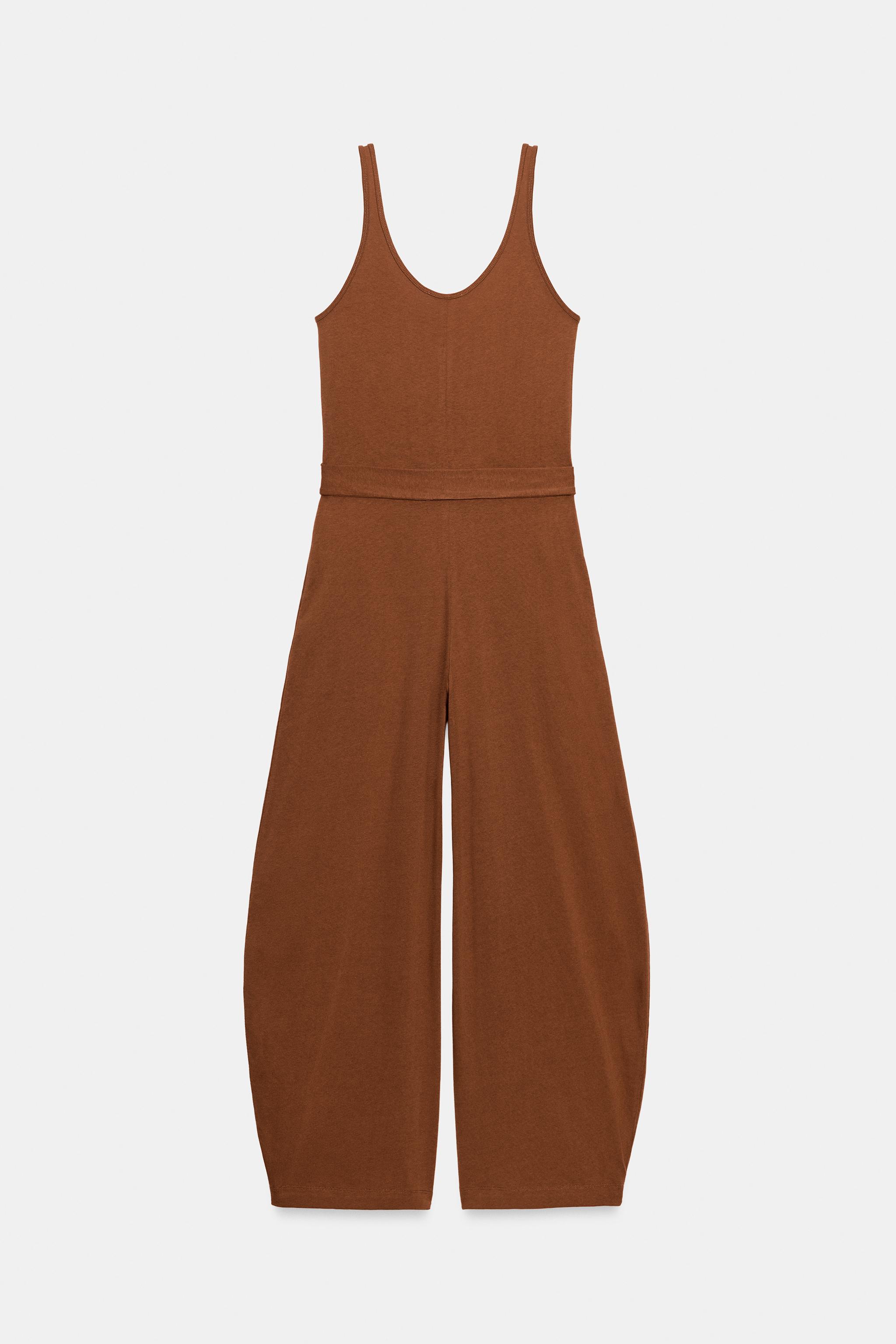 BELTED HEAVY COTTON JUMPSUIT